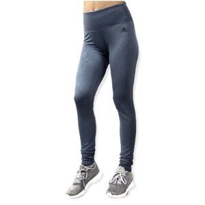 Adidas Climalite embossed leggings size XL gray floral print zippered pocket